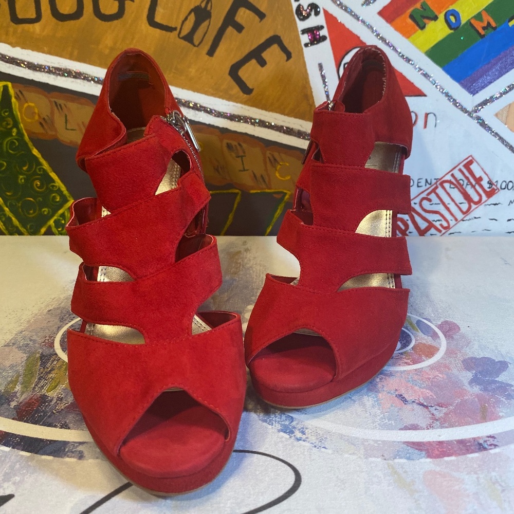 Red Suede White House Black Market Heels